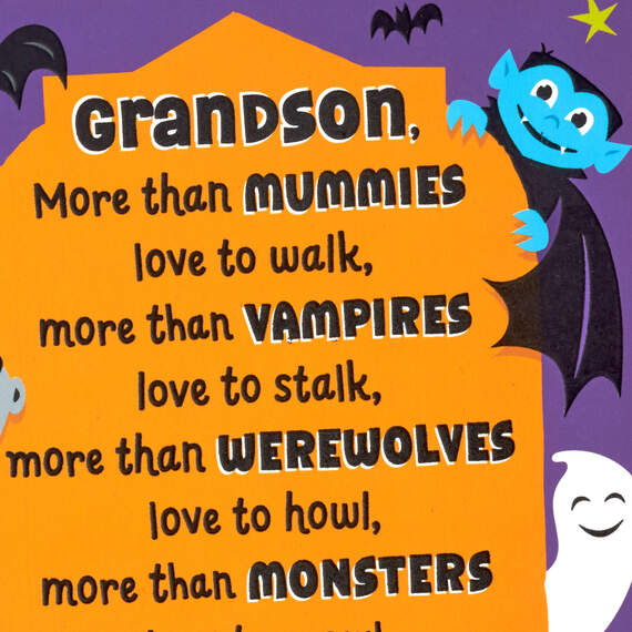 Love You More Than You Know Halloween Card for Grandson, , large image number 4
