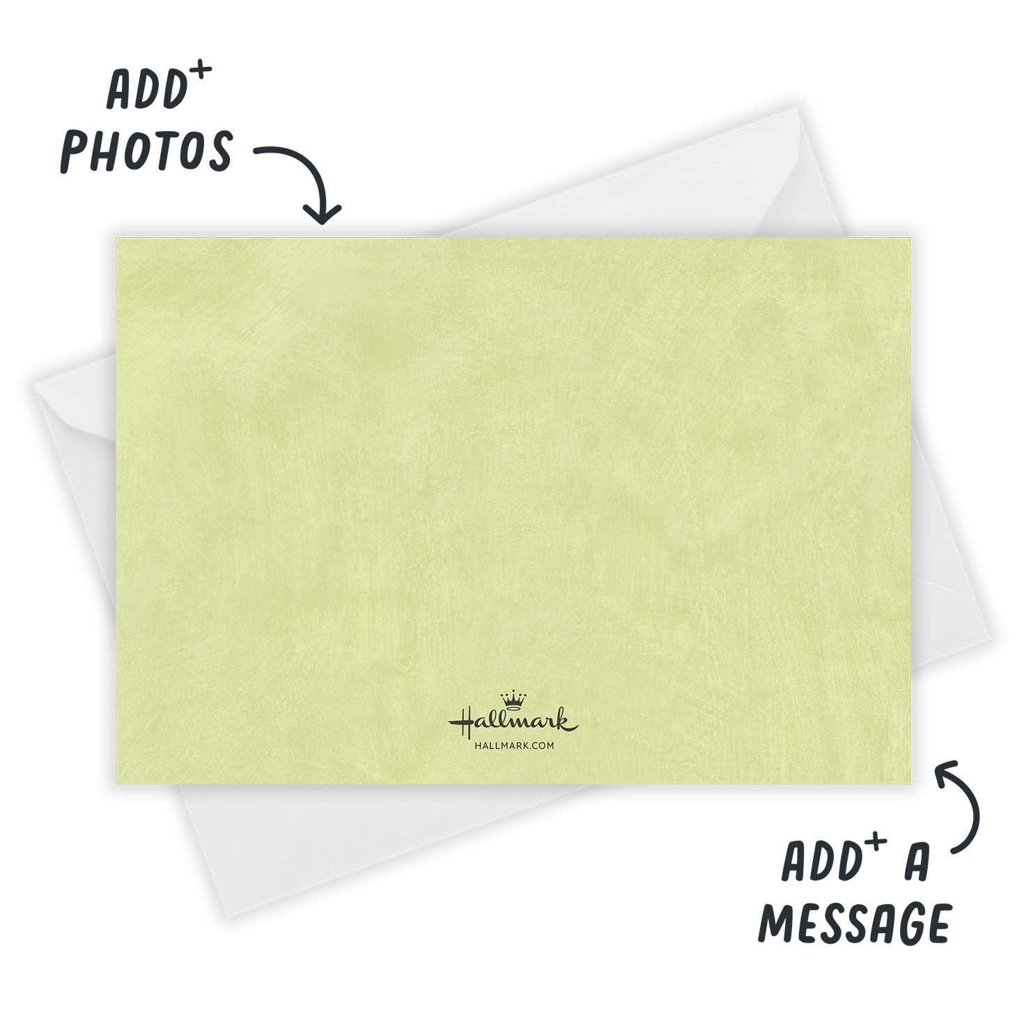 Green Stamp Red Truck Personalized Photo Card Card back with Envelope indicating personalization image number 3