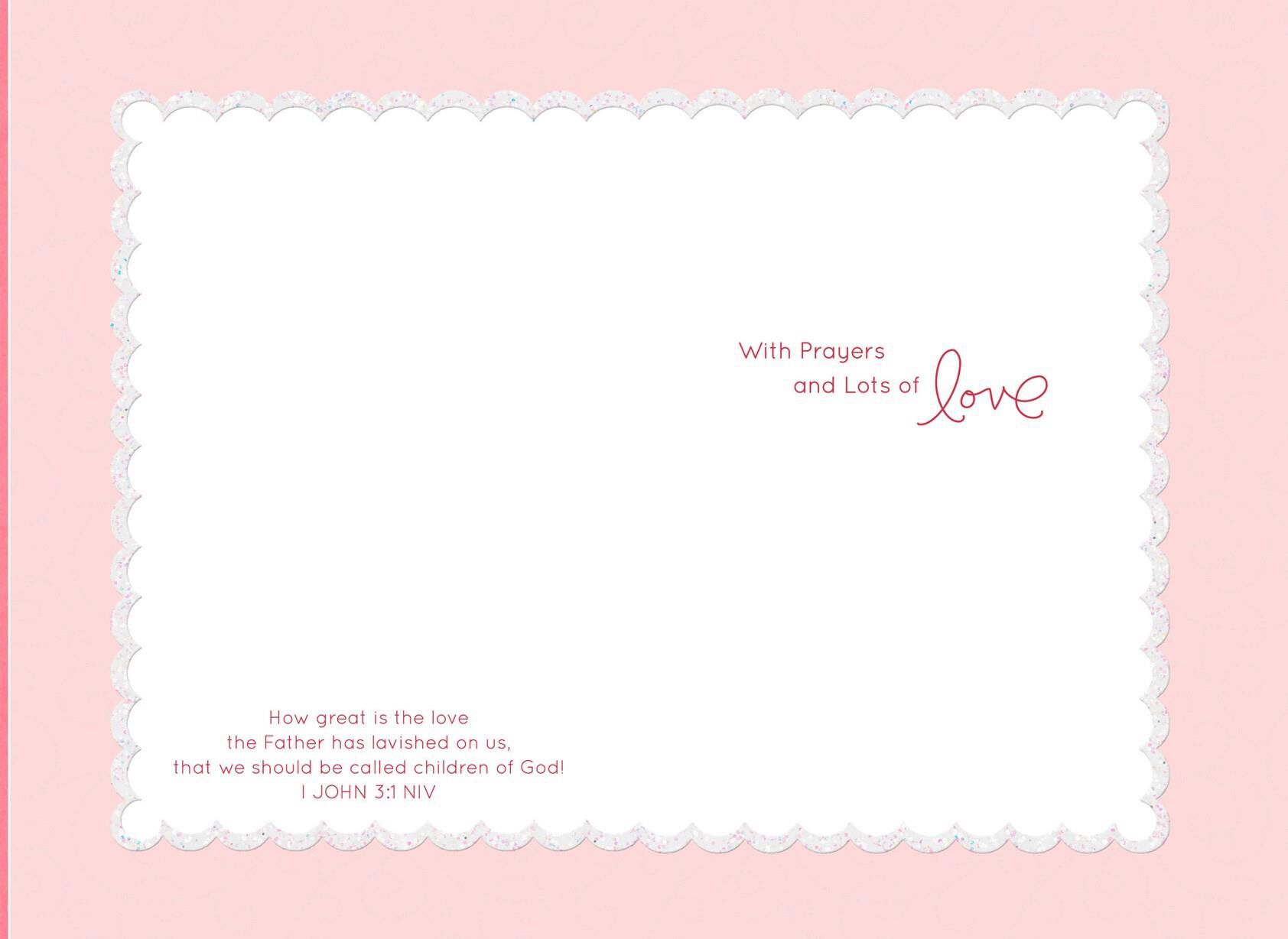 Pink Gown Christening Card for Goddaughter