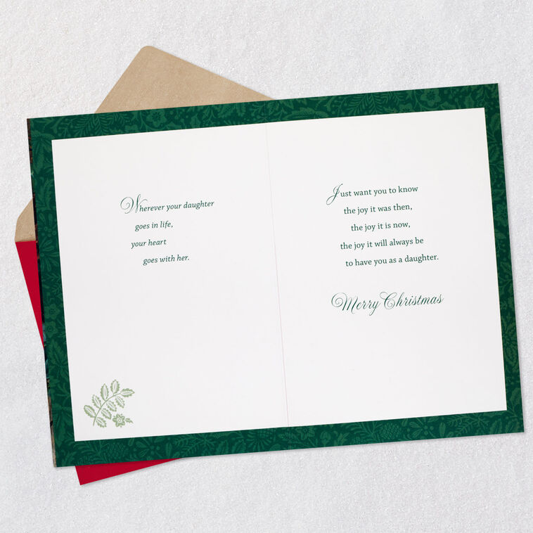 Holiday Wreath Daughter Christmas Card Open card with envelope image number 4