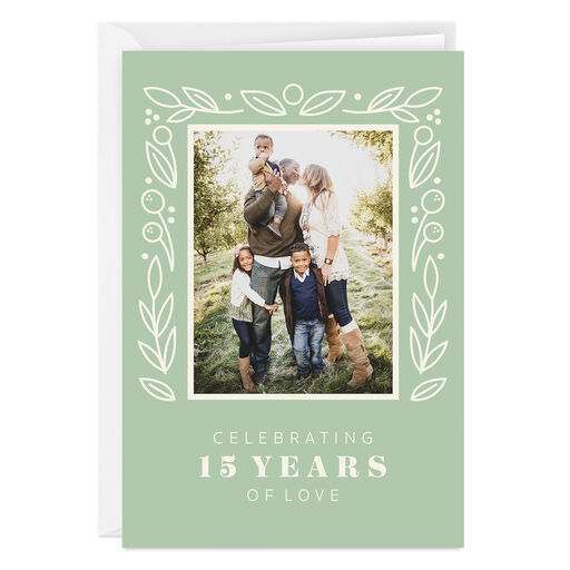 Personalized Leaves and Berries Celebration Photo Card, 