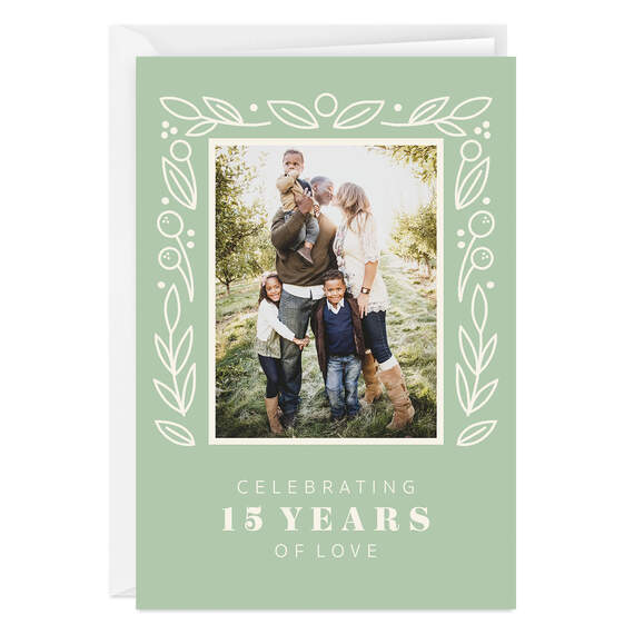 Personalized Leaves and Berries Celebration Photo Card