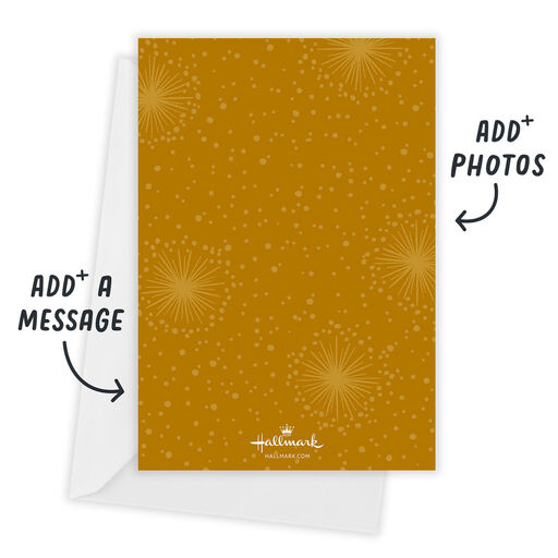 Retro-Style Merry Flat Christmas Photo Card, 