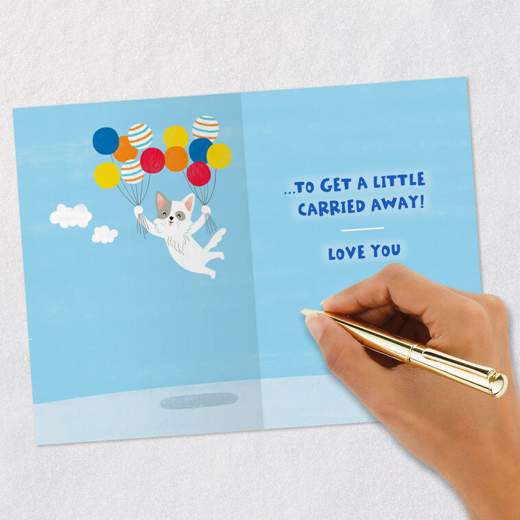 Get Carried Away Puppy and Balloons Birthday Card for Great-Grandson, , large image number 6
