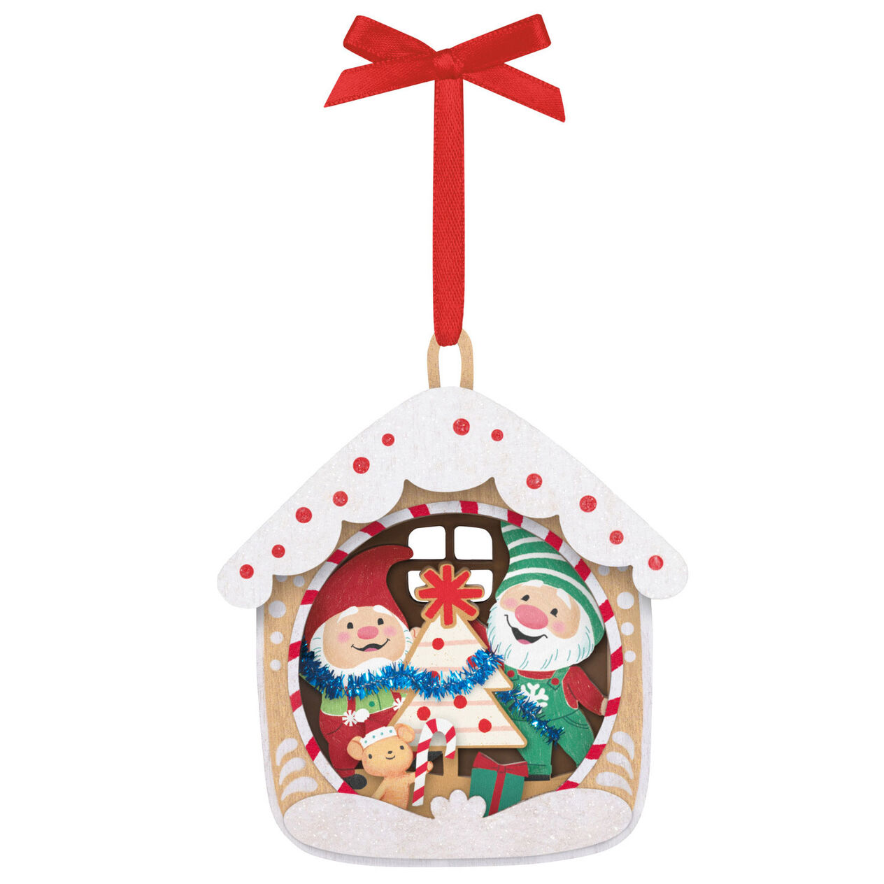 5th Anniversary Gnome for Christmas Papercraft Ornament