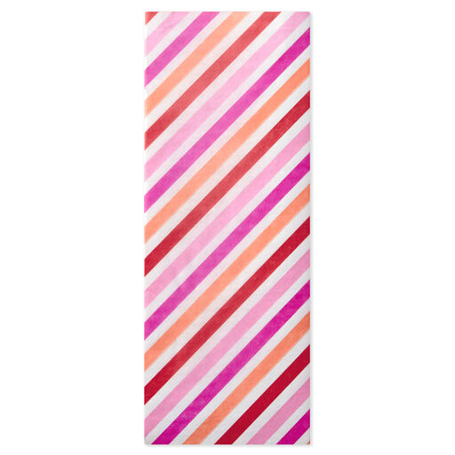 Pink and Orange Diagonal Stripes Tissue Paper, 6 sheets, 