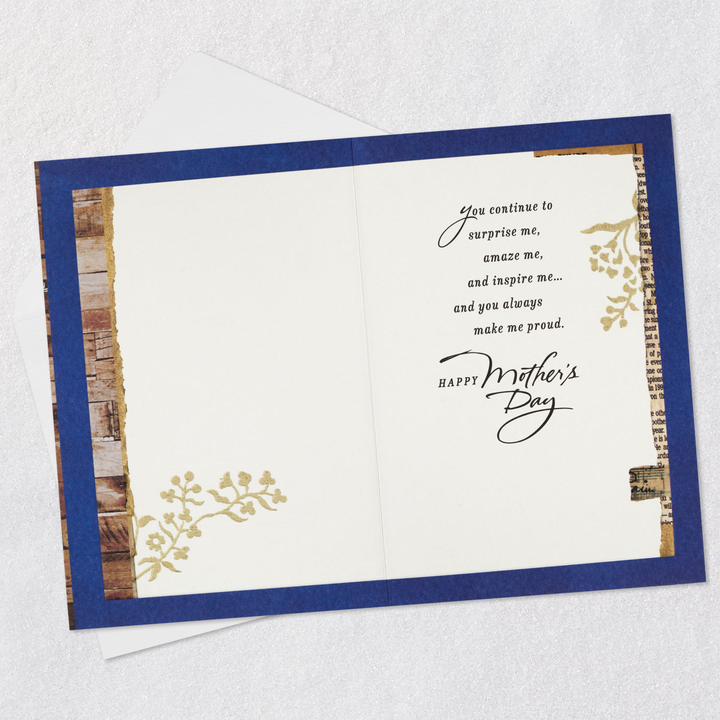 Silhouette Flowers Daughter Mother's Day Card Open card with envelope image number 3