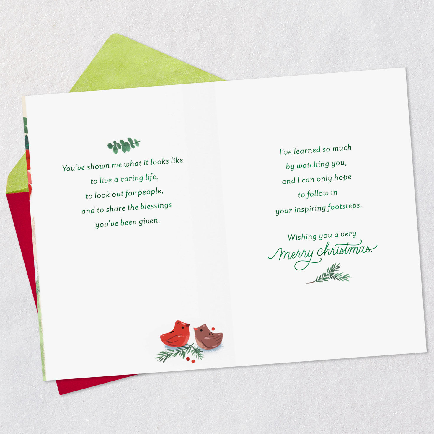 Holiday Table Grandma Christmas Card Open card with envelope image number 4