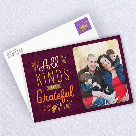 Personalized All Kinds of Grateful Photo Card, , large image number 4