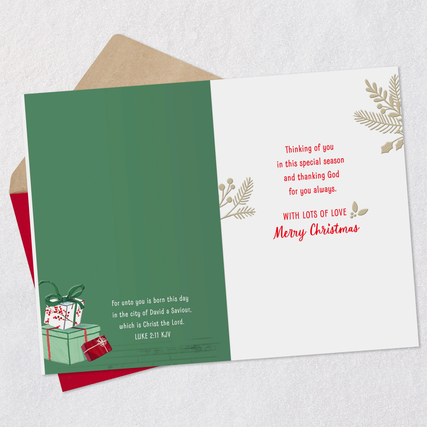 Gifts Cardinal Grandpa Religious Christmas Card Open card with envelope image number 4