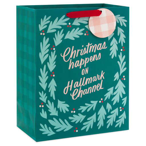 13" Christmas Happens on Hallmark Channel Large Gift Bag, 