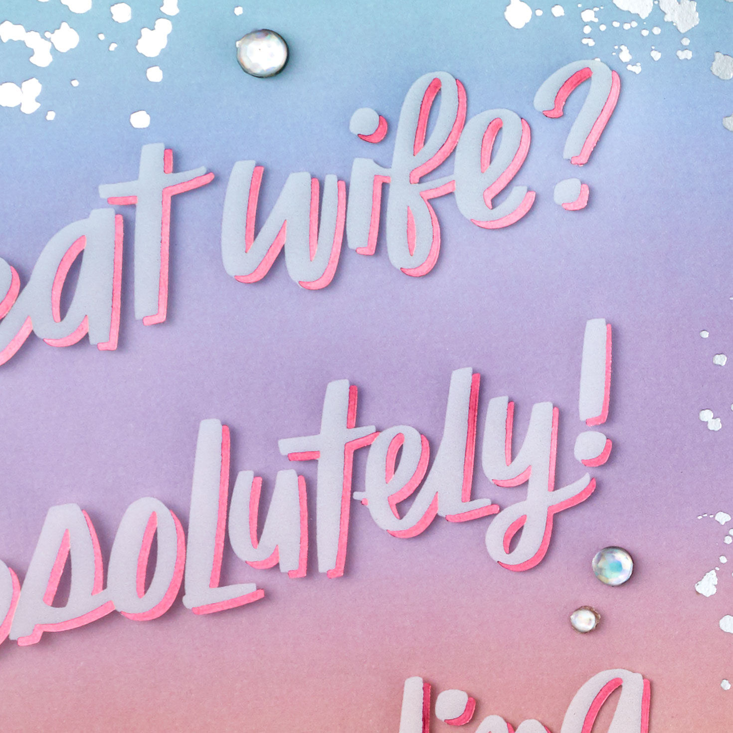 Lettering and Sparkly Gems Wife Mother's Day Card  image number 5