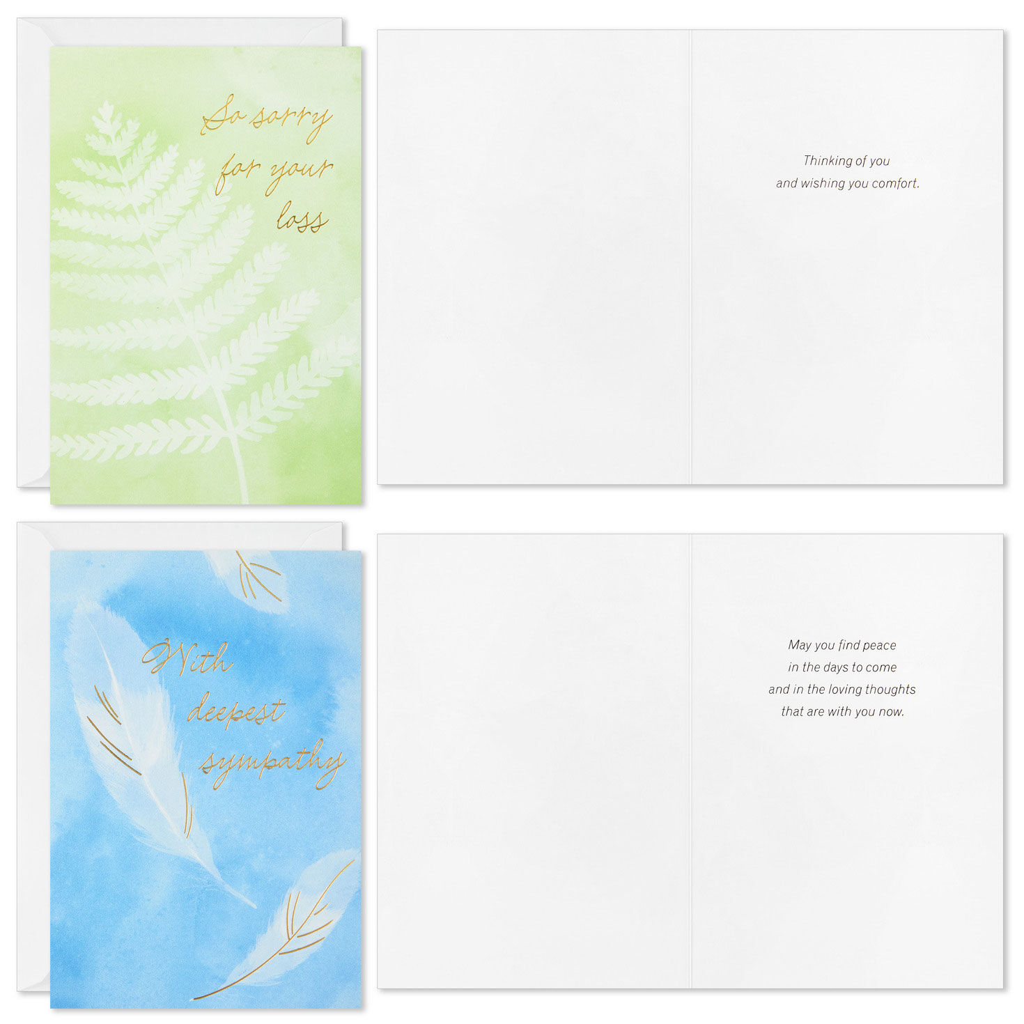 Pastel Botanical Sympathy Cards Assortment Card Fronts with Sentiment image number 3
