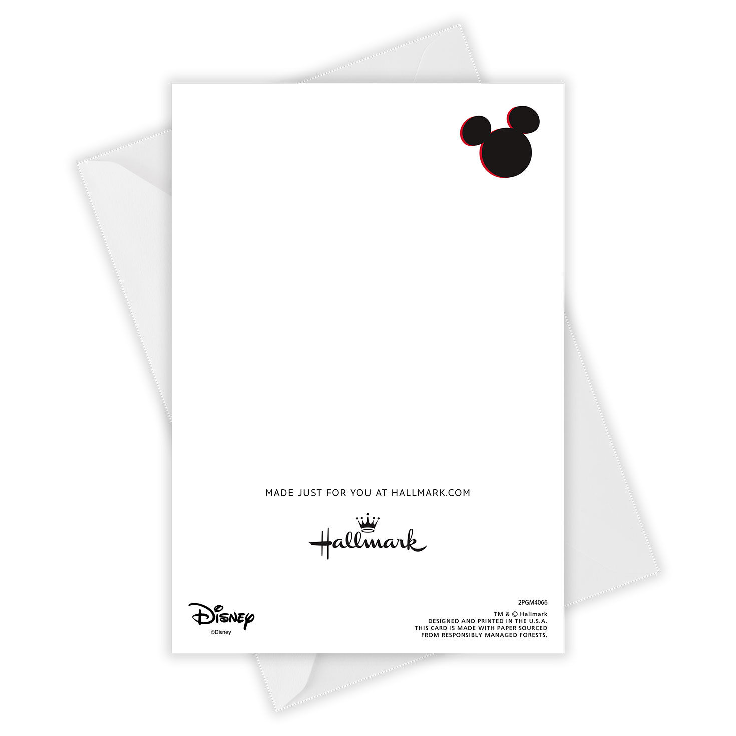 Blue With Mickey Ears Personalized Photo Card Open Card with Envelope indicating personalization image number 5