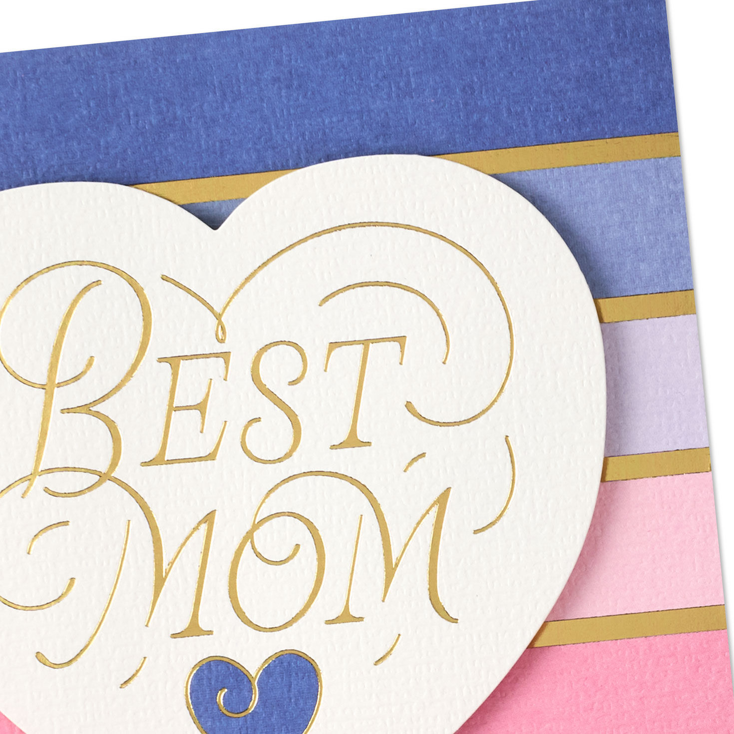 Heart on Ombr&eacute; Stripes Best Mom Mother's Day Card Card Front Detail image number 5
