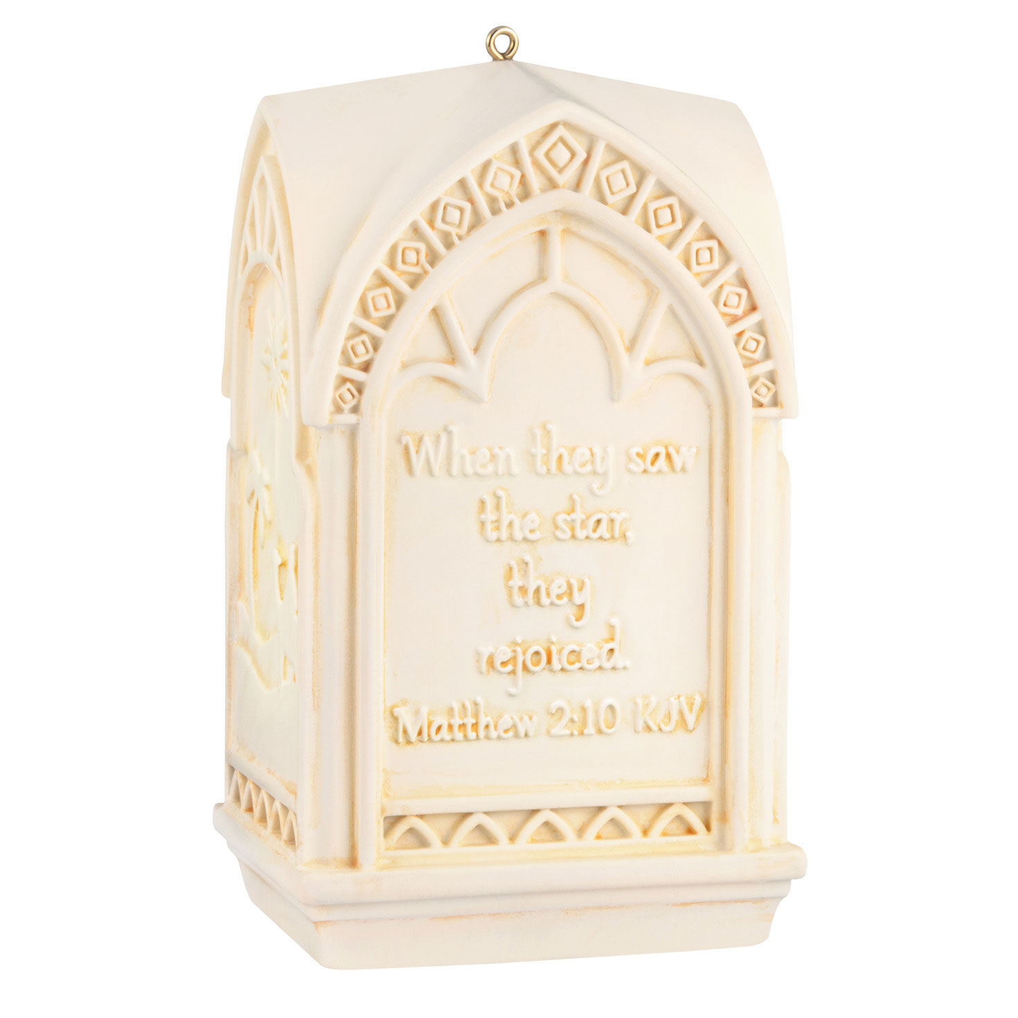 Church Stained Glass Window Keepsake Ornament Back image number 6