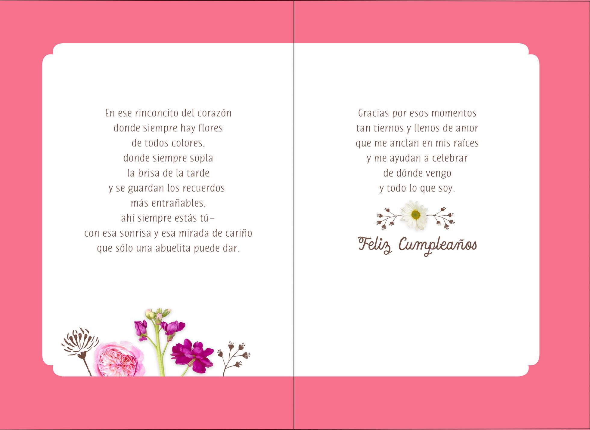 Flower Basket Spanish-Language Birthday Card for Grandma