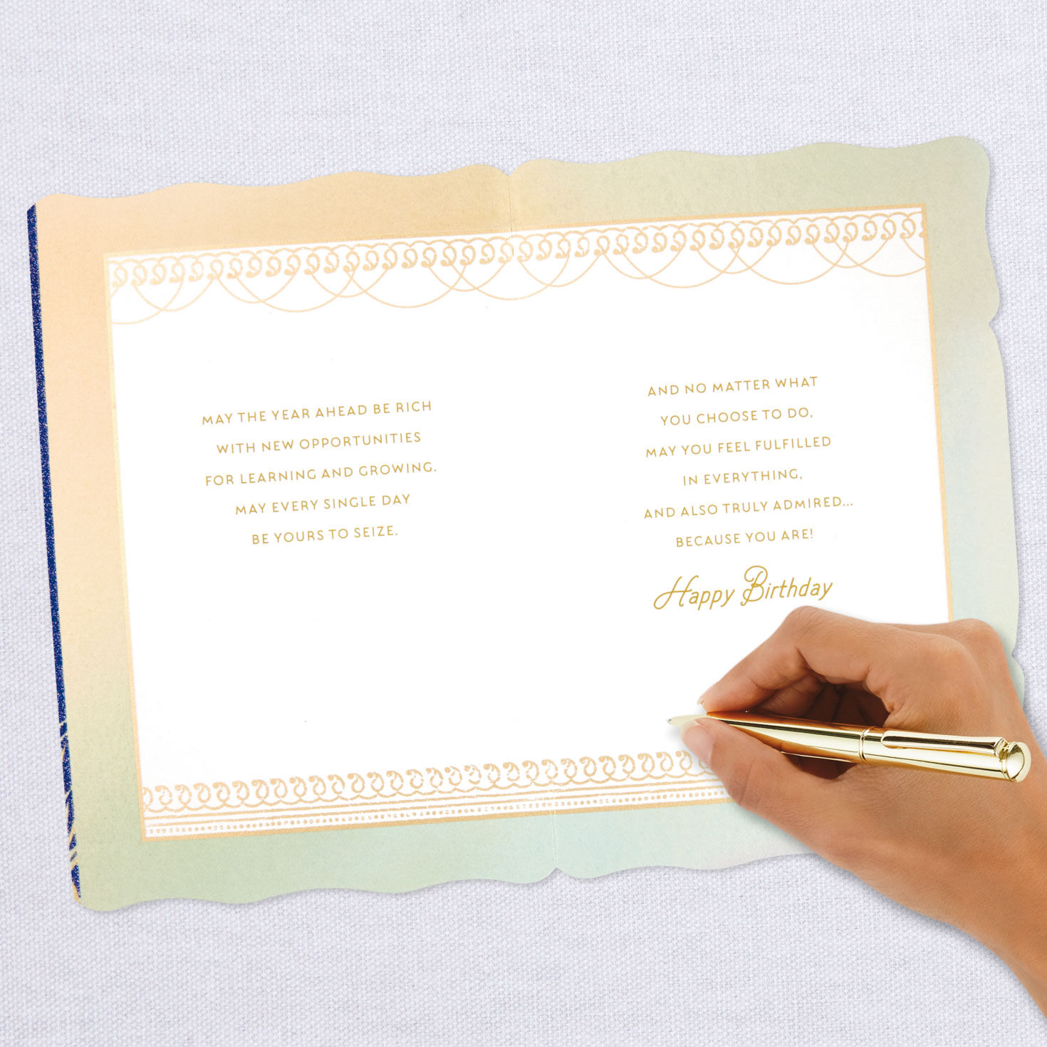 Peacock Feathers Make the Years Count Birthday Card, , large image number 7