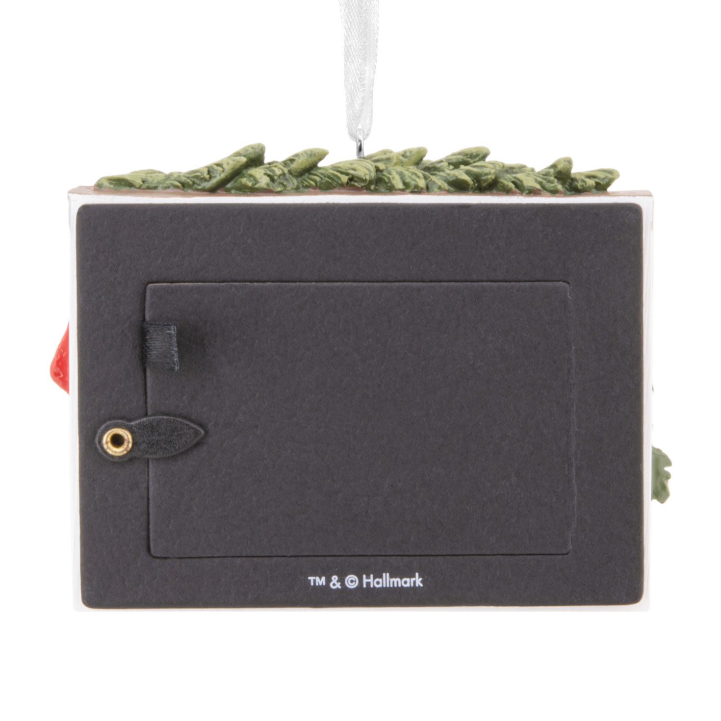 Rustic Fireplace Photo Frame Christmas Ornament Back image number 6