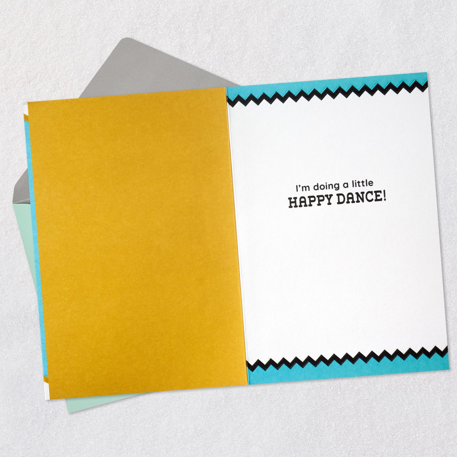 Happy Dance Charlie Brown and Snoopy Thank You Card Open card with envelope image number 3