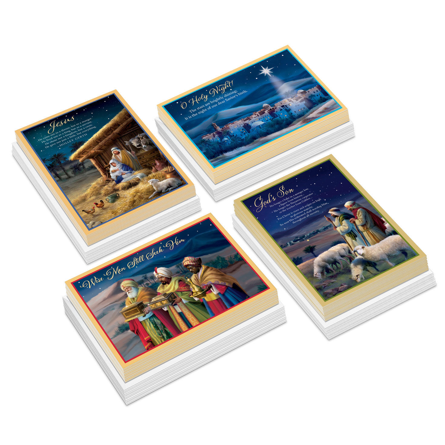Holy Night Assorted Religious Christmas Cards, Box of 60