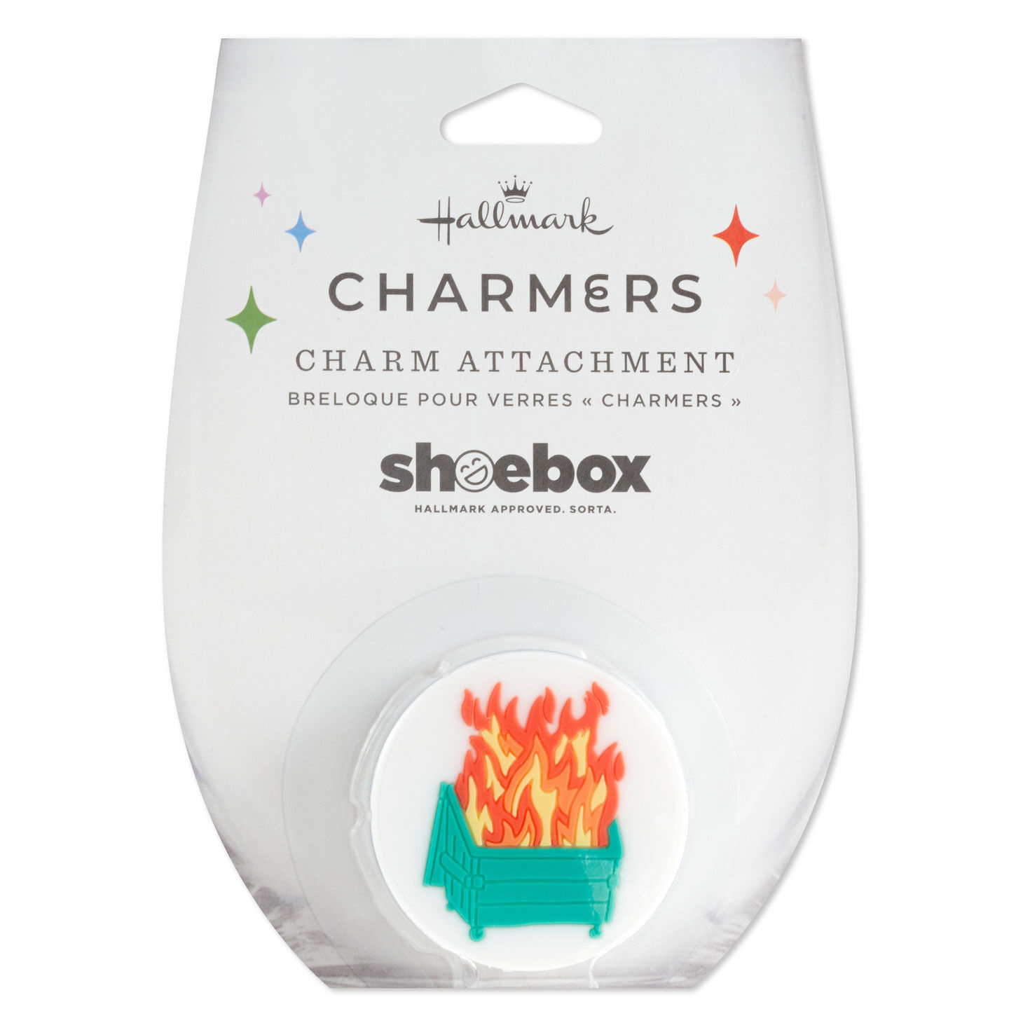 Charmers Dumpster Fire Funny Silicone Charm, 1.75" H, , large image number 4