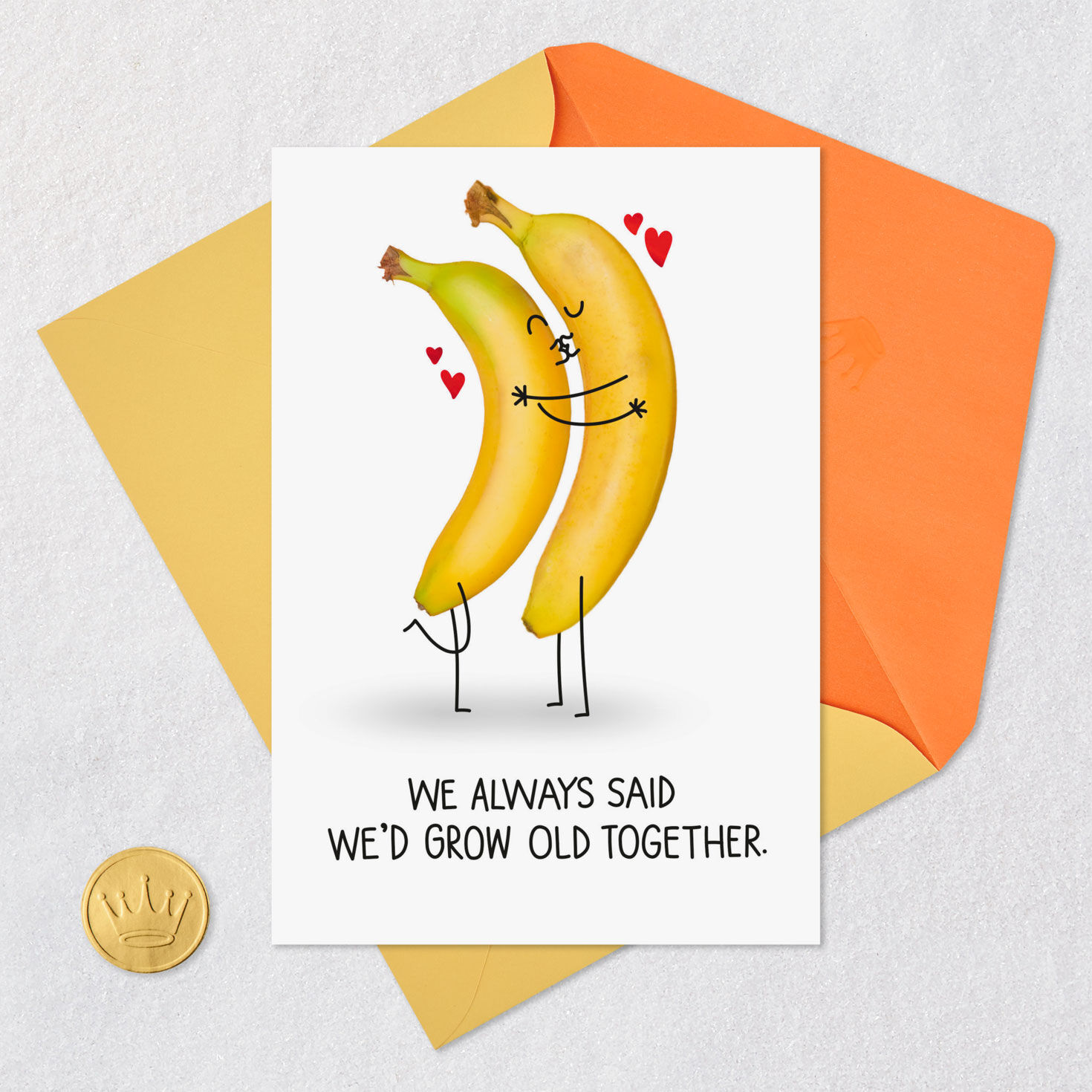 Bananas In Love Funny Wife Birthday Card Card Front with Envelope and Gold Seal image number 5
