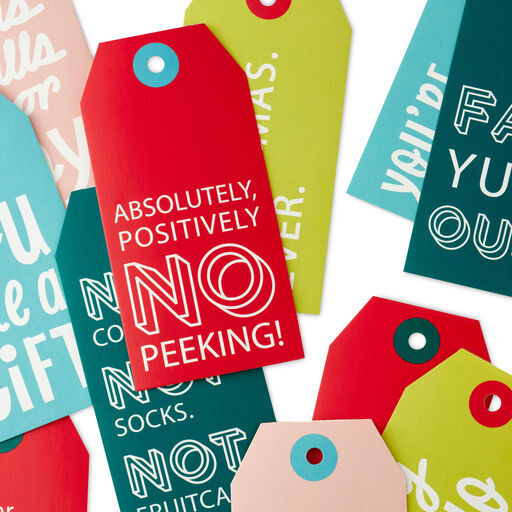 Funny Messages Assortment Christmas Gift Tags, Pack of 12, 