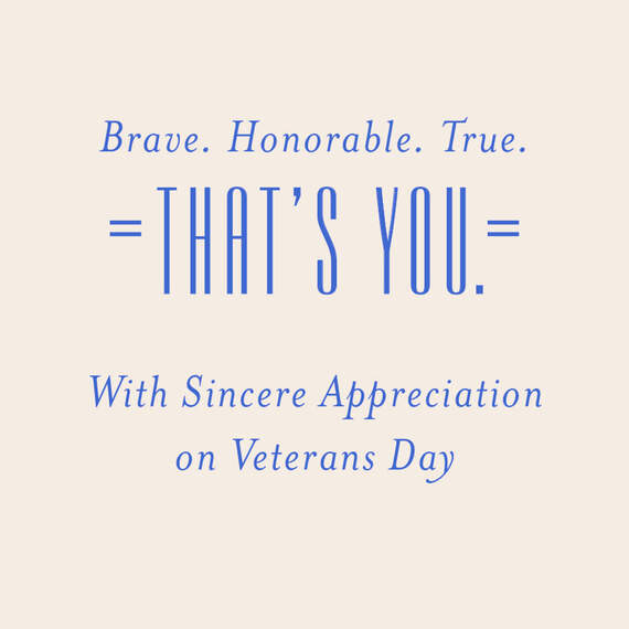 U.S. Navy Brave, Honorable, True Veterans Day Card, , large image number 2