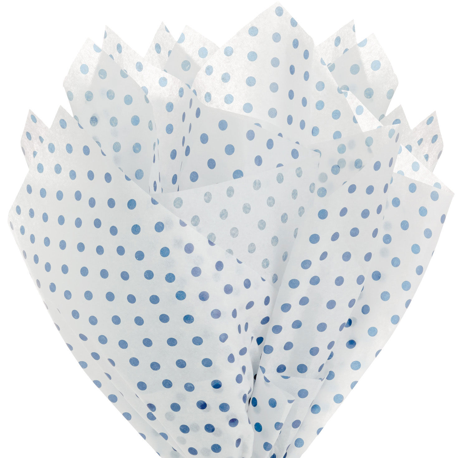 Navy Blue Polka Dots on White Tissue Paper, 6 sheets, Navy on White, large image number 2