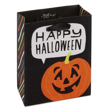 6" Happy Halloween Jack-o'-Lantern Gift Bag, , large