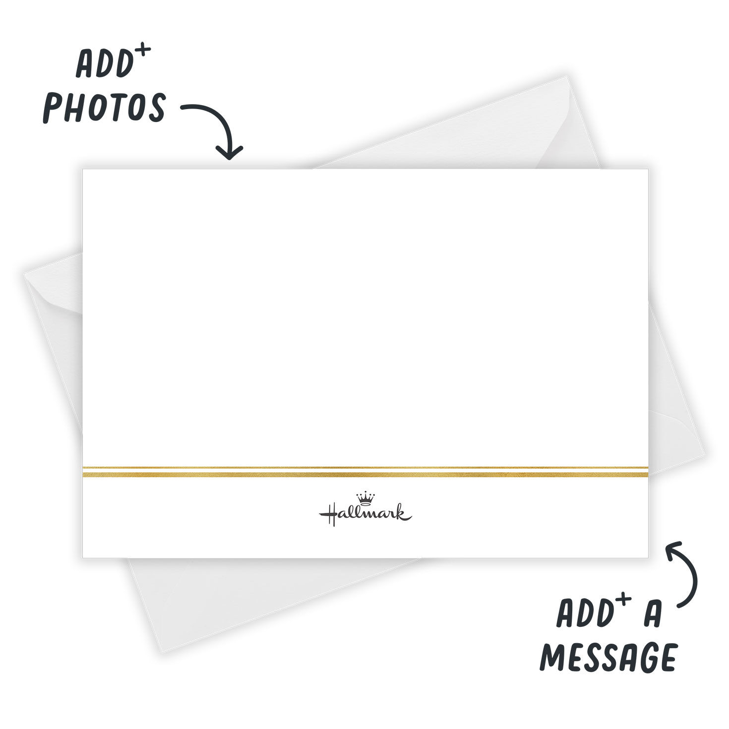 Initial Leaf Border Personalized Wedding Thank You Card Back with envelope  indicating personalization image number 3