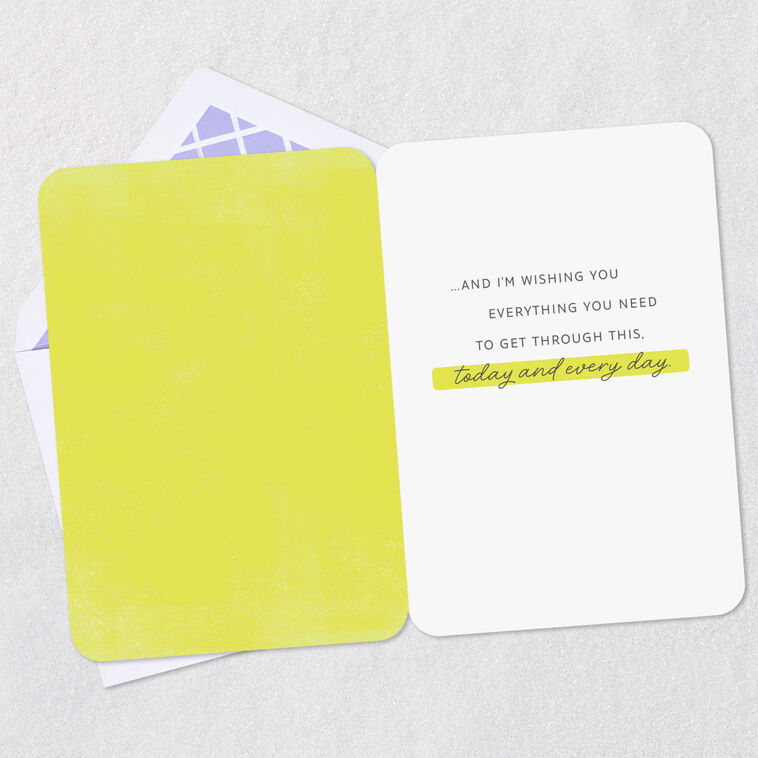 Green Ginko Leaves Encouragement Card Open card with envelope image number 3