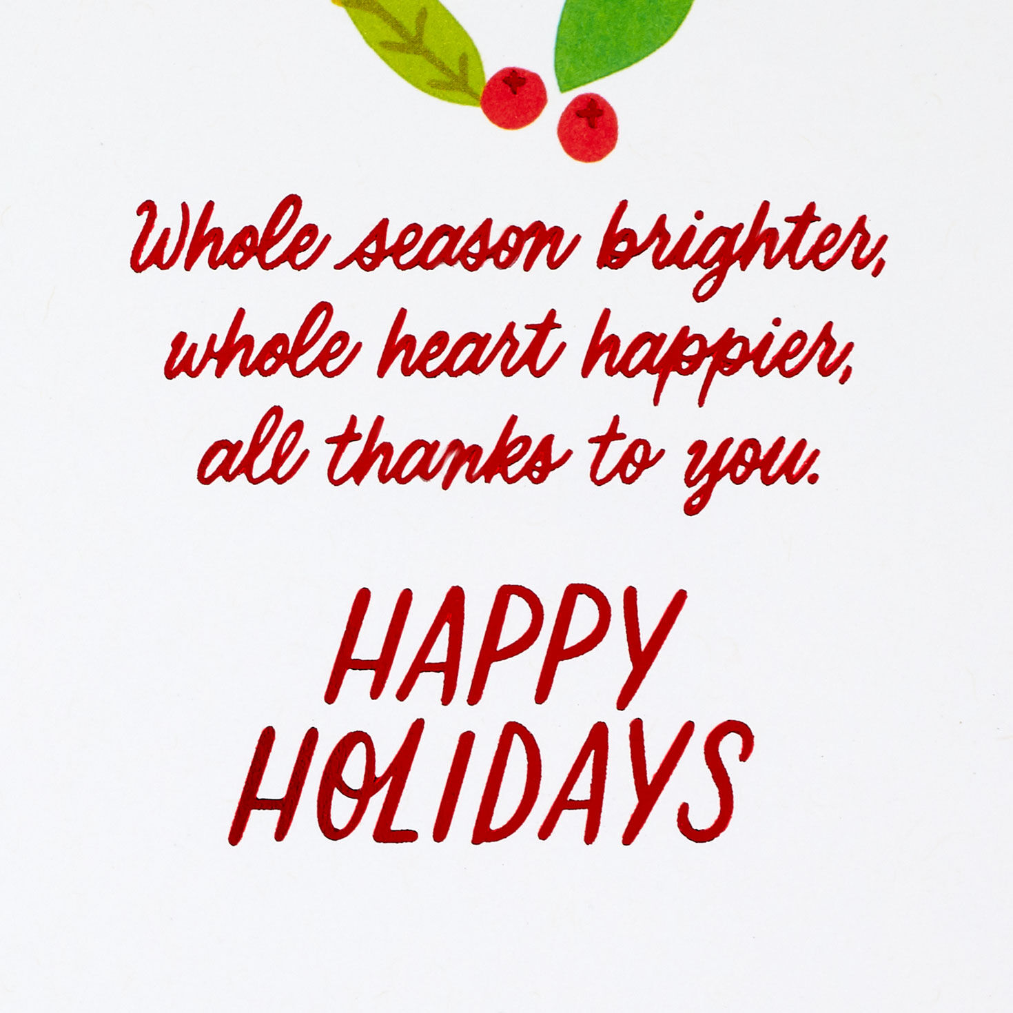 Green Wreath With Foil Christmas Thank You Card Sentiment image number 2