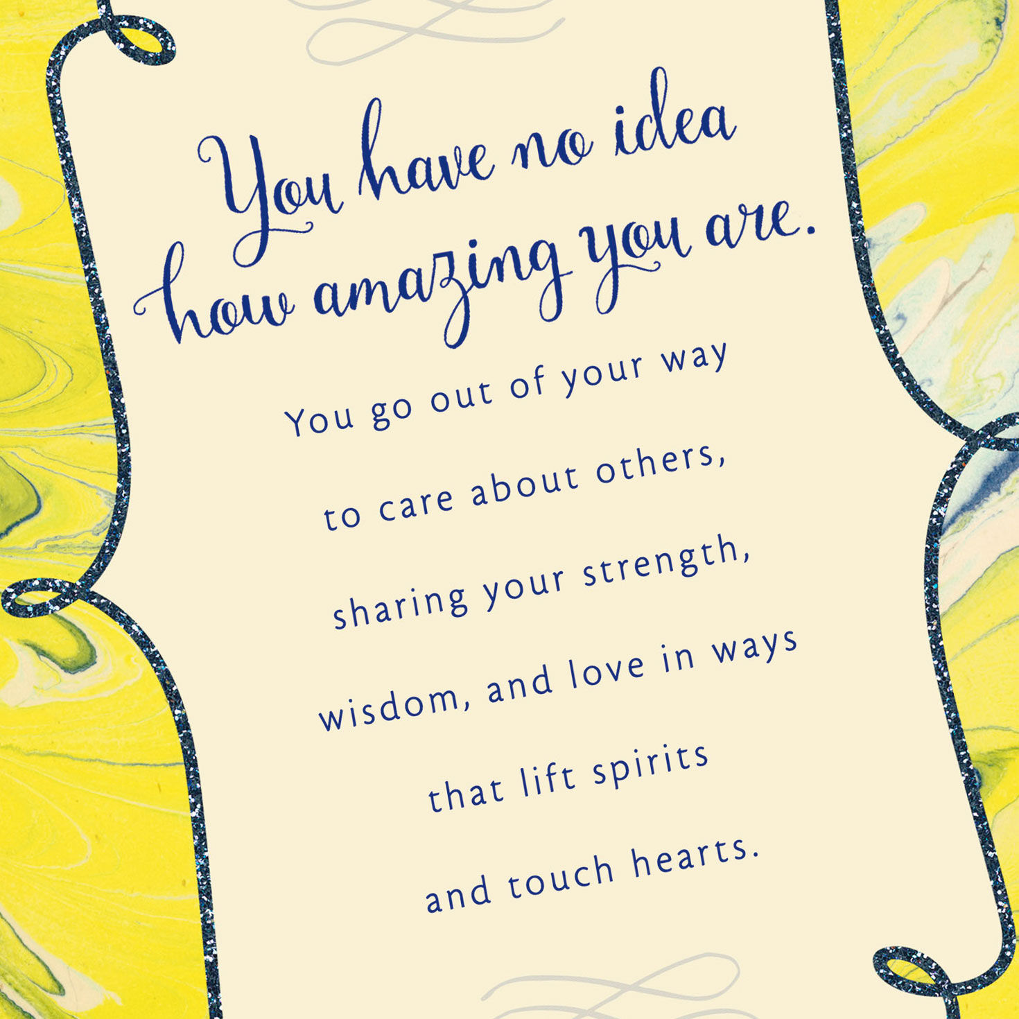 Blue and Yellow Marble Thank-You Card Card Front Detail image number 4