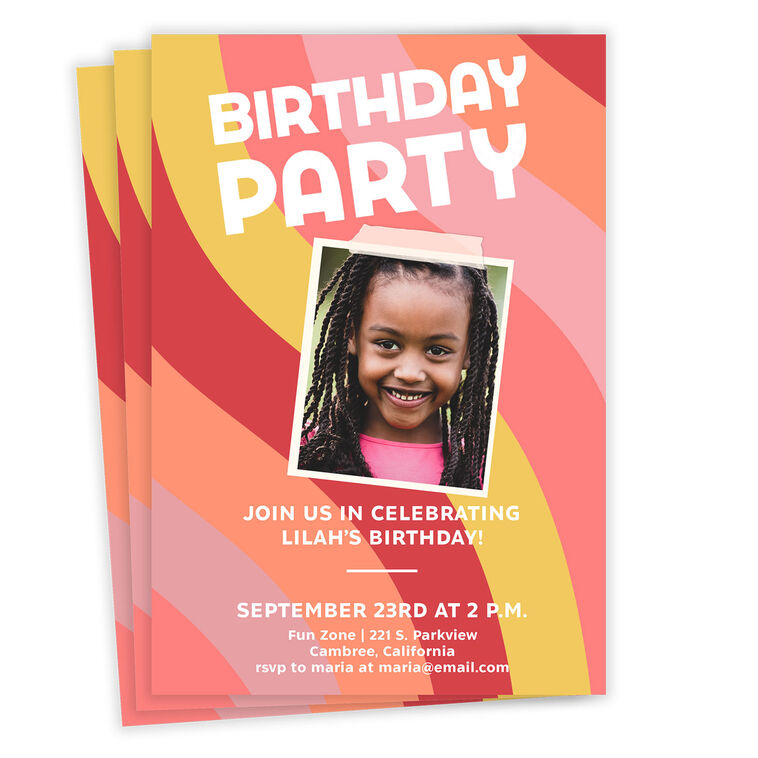 Pink Waves Birthday Invitation