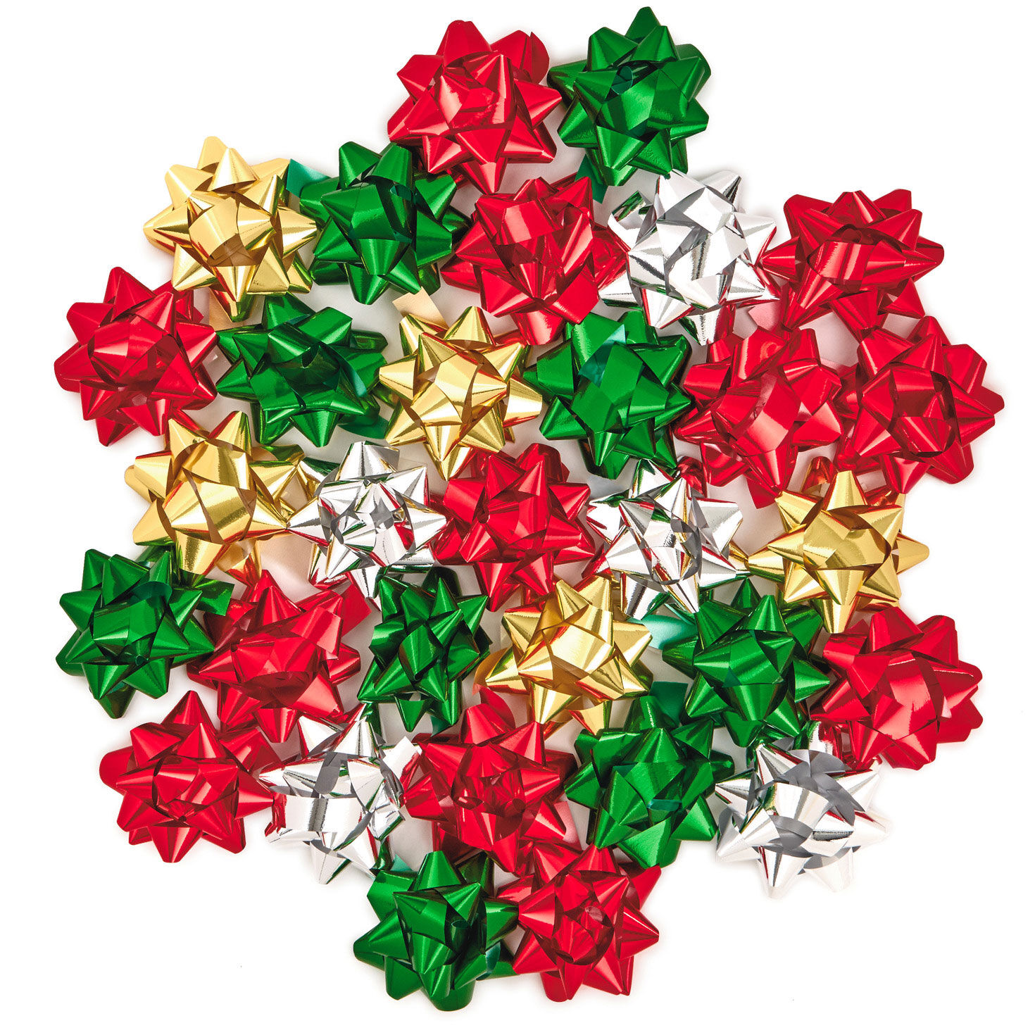 Bag of 30 Assorted Mini Metallic Christmas Gift Bows