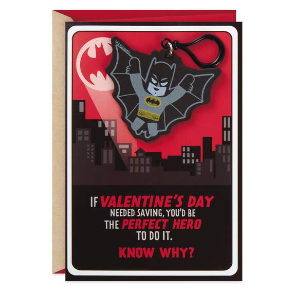 Batman™ Valentine's Day Card With Backpack Clip, , large image number 1