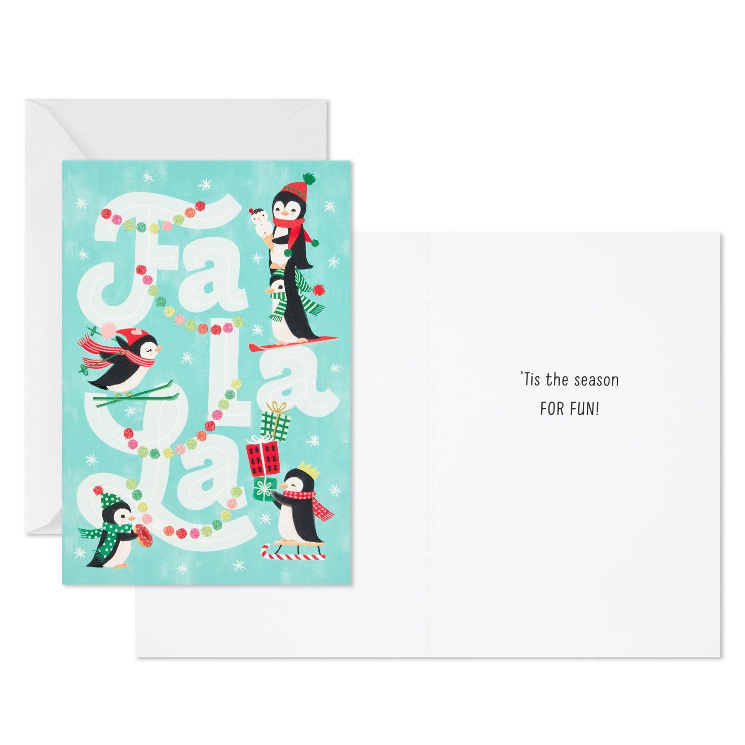 Snowman and Penguins Christmas Card Assortment Card Front with Sentiment image number 4