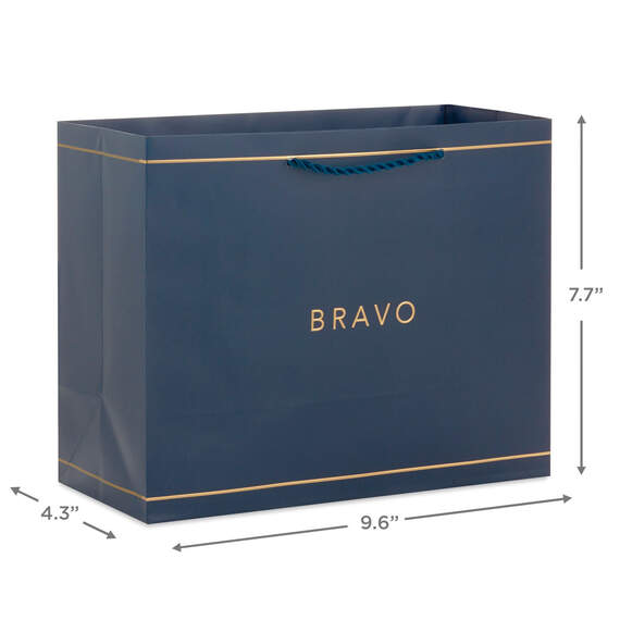 7.7" Bravo on Navy Medium Horizontal Gift Bag, , large image number 3