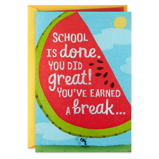 School's Out for Summer End of Year Congratulations Card for Kid, 