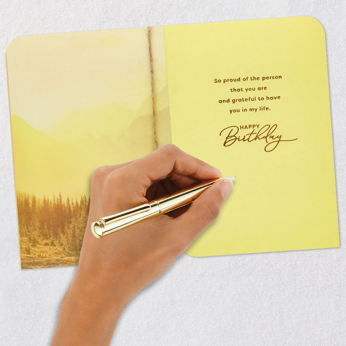 Sunny Mountain Landscape Godson Birthday Card Signing card image number 6