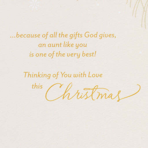Feeling Spoiled and Blessed Religious Christmas Card for Aunt, 