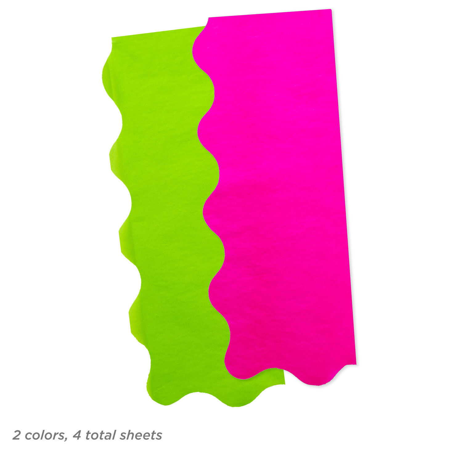 Bright Pink and Green Scalloped Tissue Paper Pack quantity per package image number 3
