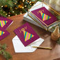 Diagonal Striped Tree on Plum Boxed Christmas Cards in use image number 6