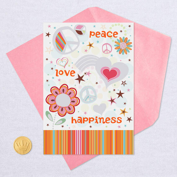 Peace, Love and Happiness Birthday Card, , large image number 5