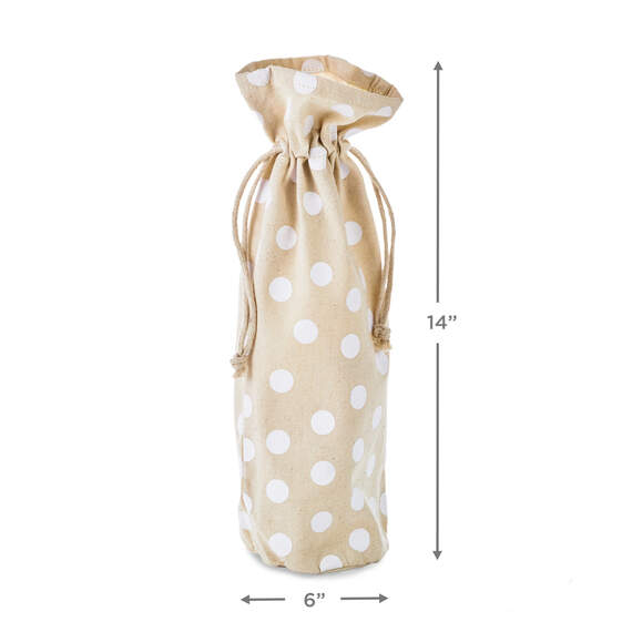 14" Polka-Dot Fabric 3-Pack Wine Gift Bags, , large image number 3