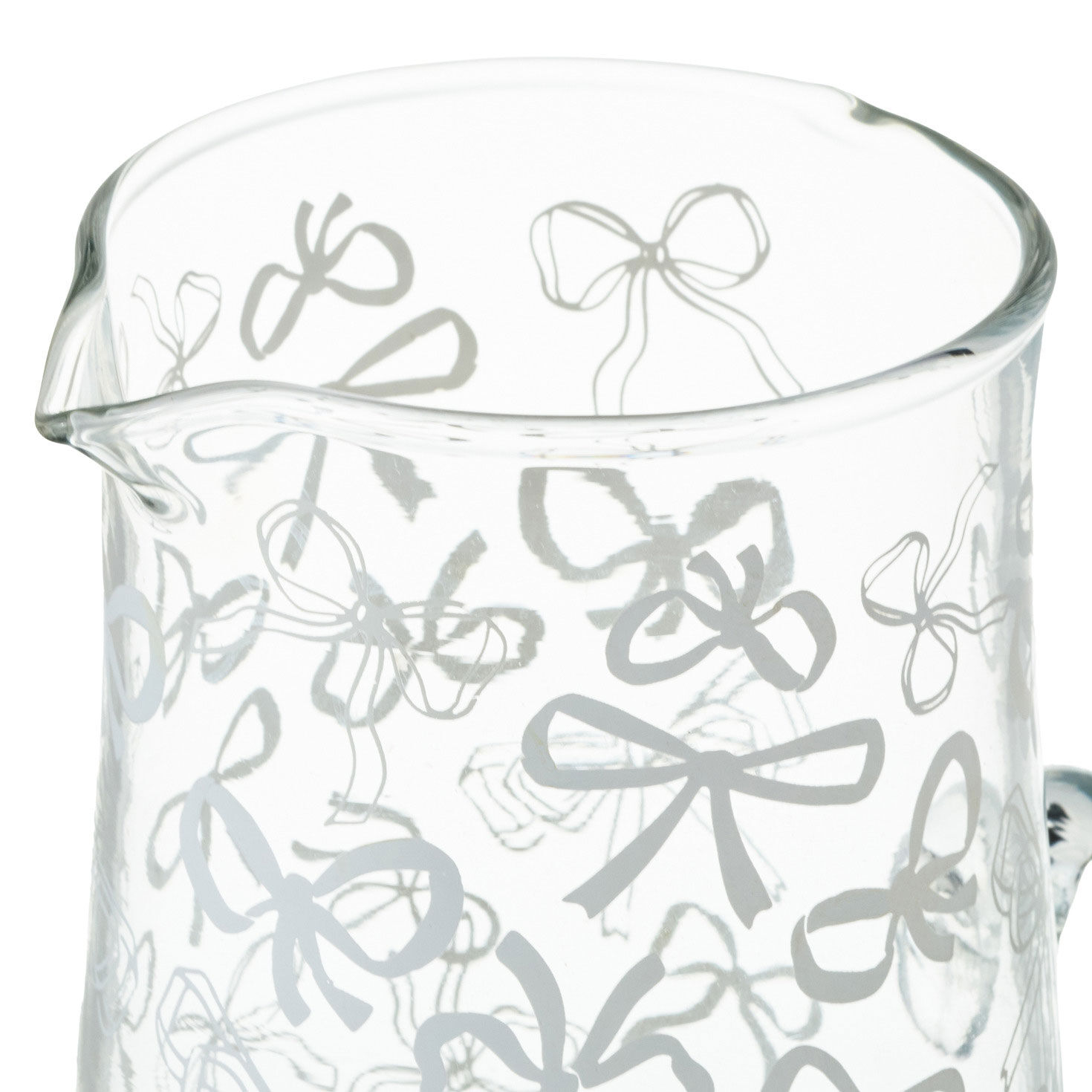 Glass Pitcher With White Bow Illustrations upclose view image number 4