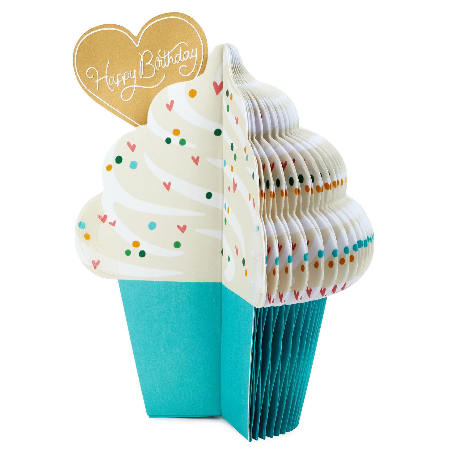 Love to Love You Cupcake With Heart Honeycomb 3D Pop-Up Romantic Birthday Card, , large image number 2
