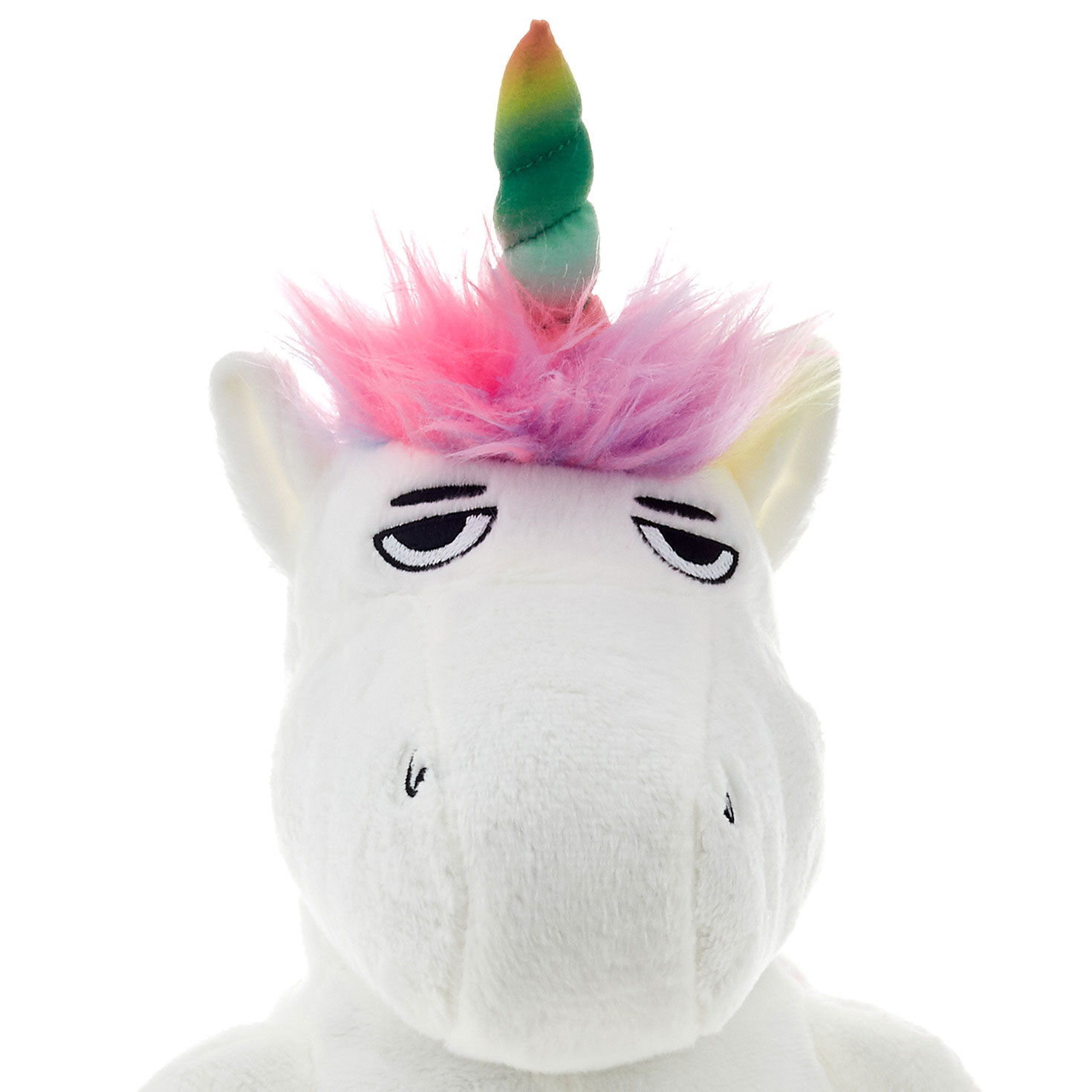Musical Dancing Unicorn With Rainbow Horn Plush Toy upclose view image number 5